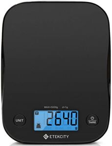 Etekcity Food Kitchen Scale, Digital Weight Grams and Oz for Cooking, Baking, Meal Prep, and Diet, Medium, Black