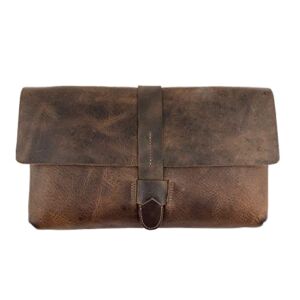 Hide & Drink, Leather Clutch Bag/Handbag/Accessory Organizer/Phone Bag/Case, Handmade Includes 101 Year Warranty :: Bourbon Brown