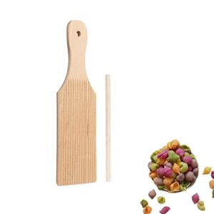 ORNOOU Gnocchi Paddle Beechwood Gnocchi Boards Butter Paddle Homemade Pasta Stripper for Kitchen Home Use