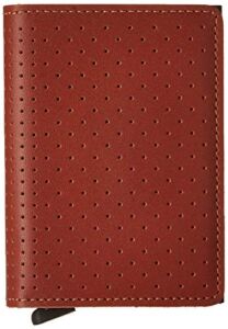 Secrid Slim Wallet Genuine Leather Perforated Cognac Safe Card Case max 12 cards