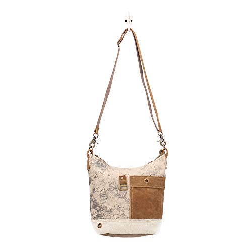Myra Bag Buttercup Upcycled Canvas & Cowhide Shoulder Bag S-1480 | The Storepaperoomates Retail Market - Fast Affordable Shopping