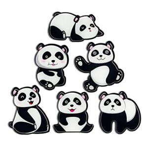 Cute Panda Refrigerator Magnets Fun for Lockers Office Cabinet School Whiteboard Photo Beautiful Gift for Friends for Kids, Decorate Home 6pcs
