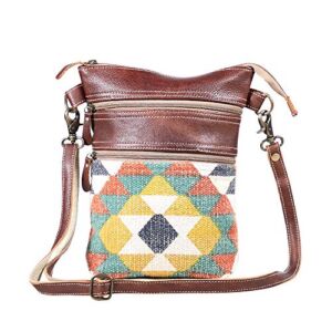 Myra Bags Awesome Twosome Canvas, leather & Rug Crossbody Bag S-1910