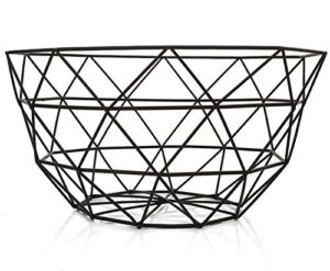 TEETOOKEA Metal Wire Fruit Basket, Creative Mesh Fruit Bowl, Round Metal Storage Holder, Modern Style Container for Kitchen Counter, Table Centerpiece Decorative, Countertop, Home Decor (Large)