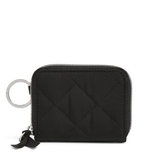 Vera Bradley Women’s Petite Zip-Around Wallet with RFID Protection, Black, One Size
