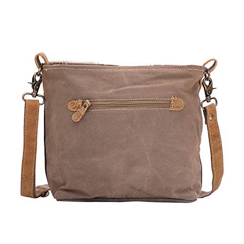 Myra Bag Linaria Upcycled Canvas & Cowhide Shoulder Bag S-1505 | The Storepaperoomates Retail Market - Fast Affordable Shopping