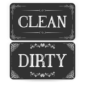 NoCry Dishwasher Magnet for Better Kitchen Organization; Double Sided Clean Dirty Magnet That’s Water Resistant, Reversible and Chic; Comes in Different Designs; Western