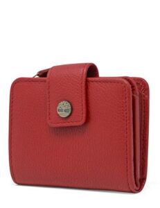 Timberland womens Leather RFID Small Indexer Wallet Billfold, Red, One Size US