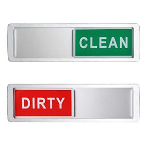 Dishwasher Clean Dirty Magnet Sign, Lissaberg Slide Funny Indicator Better Kitchen Organization Non-Scratching & Water Resistant Upgrade Strong Magnet Sign Shuttle Only Push It (Sliver)