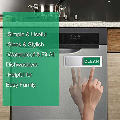Dishwasher Clean Dirty Magnet Sign, Lissaberg Slide Funny Indicator Better Kitchen Organization Non-Scratching & Water Resistant Upgrade Strong Magnet Sign Shuttle Only Push It (Sliver) | The Storepaperoomates Retail Market - Fast Affordable Shopping