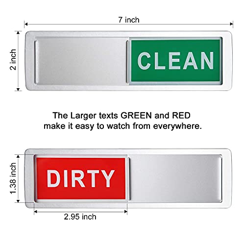Dishwasher Clean Dirty Magnet Sign, Lissaberg Slide Funny Indicator Better Kitchen Organization Non-Scratching & Water Resistant Upgrade Strong Magnet Sign Shuttle Only Push It (Sliver) | The Storepaperoomates Retail Market - Fast Affordable Shopping