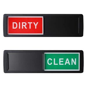 Dirty Clean Magnet Sign for Dishwasher, Lissaberg Slide Indicator for Better Kitchen Home Organization Non-Scratching & Water Resistant Shuttle Only Push It Upgrade Strong Magnet Sign(Black)