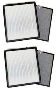 Nispira True HEPA Activated Carbon Filter Replacement Set Compatible with HSP001 Smart True HEPA Air Purifier 5-in-1, 2 Set of 2 Filters
