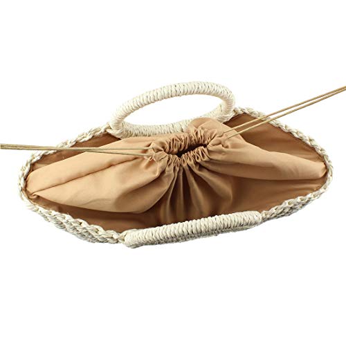 LXXUY Straw Bags for Women, Hand-woven Straw Large Hobo Summer Beach Bag Round Handle Ring Toto Retro Rattan Bag, Coyote Brown, One Size | The Storepaperoomates Retail Market - Fast Affordable Shopping