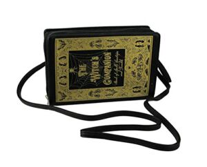 Things2DIe4 Black and Gold Witch’s Companion Book Crossbody Purse