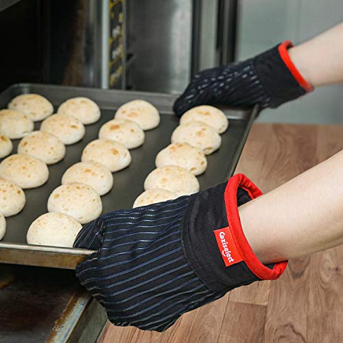 Oven Mitts and Pot Holders Set, 500 F Heat Resistant Oven Mit Gloves Hot Pads for Kitchen Cooking Grill, Pure Cotton and Terrycloth Lining, Heavy Duty Thick Ovegloves Black, 4-Piece Set, by Coziselect | The Storepaperoomates Retail Market - Fast Affordable Shopping