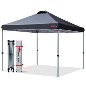 MASTERCANOPY Durable Ez Pop-up Canopy Tent with Roller Bag (10×10, Black)