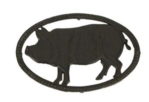 Rustic Brown Cast Iron Pig Kitchen Trivet or Wall Art Hanging Farmhouse Decor