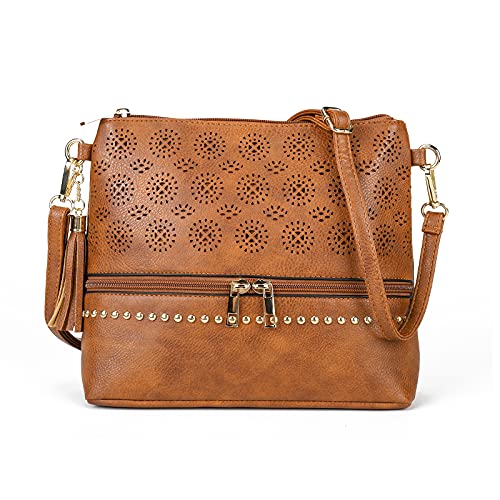 Boho Crossbody Bags for women Leather Purses and Handbags Small Cross Body bags Retro Hollow Out Bags Ladies Handbags Brown | The Storepaperoomates Retail Market - Fast Affordable Shopping