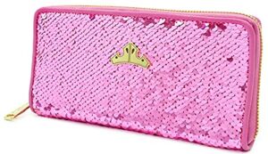 Loungefly Sleeping Beauty Sequin All Around Wallet Leather Zip New Tags WDWA1113