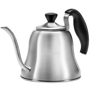 Chefbar Coffee Kettle for Stove Top Premium Gooseneck Kettle, Pour Over Coffee Kettle, Tea Pot Stovetop Teapot, Hot Water Heater for Camping, Home & Kitchen, Stainless Steel – Small 28oz, Brushed