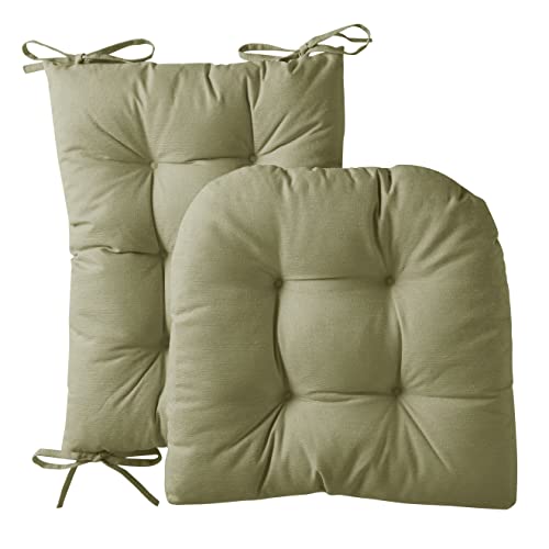 Sweet Home Collection Rocking Chair Cushion Premium Tufted Pads Non Skid Slip Backed Set of Upper and Lower with Ties, 1 Count (Pack of 1), Sage | The Storepaperoomates Retail Market - Fast Affordable Shopping