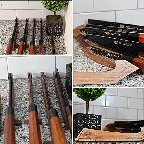 FINDKING Walnut Knife Edge Guard, Wooden Magnetic Knife Sleeve for Counter, Drawer, Knife Bag, Light, Portable Blade Sheath Cover, Suitable for 7″ Japanese Kitchen Knife (Knife Not Included) | The Storepaperoomates Retail Market - Fast Affordable Shopping