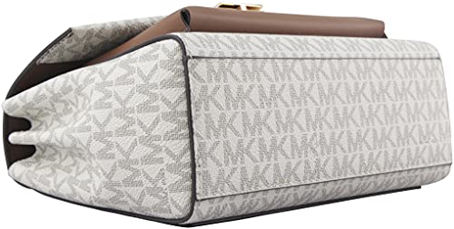 Michael Kors Women’s Lita Medium Leather Two-Tone Logo Crossbody Bag in Vanilla, Style 35T0GXPL2B. | The Storepaperoomates Retail Market - Fast Affordable Shopping