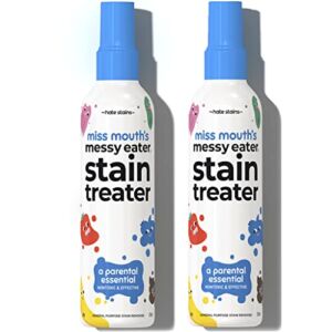 HATE STAINS CO Stain Remover for Clothes – 4oz 2 Pack of Newborn & Baby Essentials – Miss Mouth’s Messy Eater Stain Treater Spray – No Dry Cleaning Food, Grease, Coffee Off Laundry, Underwear, Fabric