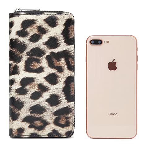 Foyinbet Leopard Print Wallets for Women Cheetah Animal Print Wallet and Purse Leather Zipper Closure Card Slots Brown | The Storepaperoomates Retail Market - Fast Affordable Shopping