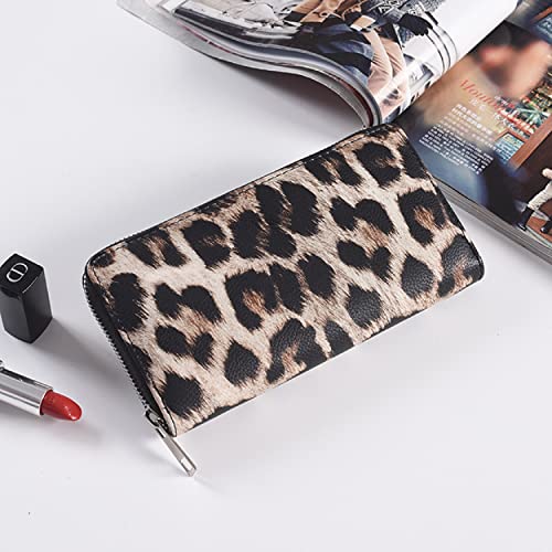 Foyinbet Leopard Print Wallets for Women Cheetah Animal Print Wallet and Purse Leather Zipper Closure Card Slots Brown | The Storepaperoomates Retail Market - Fast Affordable Shopping