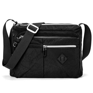 ETidy Crossbody Bag For Women Waterproof Lightweight Casual Shoulder Handbag Purse Bookbag (Black)