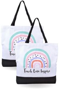 ECOHIP 2 Pack Totes Bag Teacher Appreciation Gifts for Women Christmas Supplies