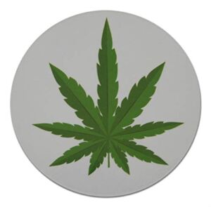 Novel Merk Marijuana Leaf Refrigerator Magnet – Vinyl 3” Round Flat Magnet for Fridge, Lockers, Home Kitchen and Weed Decor – Self Adhesive to Metal Surfaces (1 Pack)