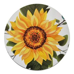 Novel Merk Sunflower Refrigerator Magnet – Vinyl 3” Round Flat Magnet for Fridge, Lockers, Home Kitchen and Farmhouse Decor – Self Adhesive to Metal Surfaces (1 Pack)