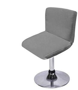 BTSKY Stretch Stool Chair Cover Chair Protectors Slipcover with Backrest for Low Short Back Chair Bar Stool Chair Grey
