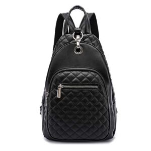 Small Backpack Purse for Women, Backpack Handbags Fashion Leather Purse with Convertible Shoulder Strap (black)