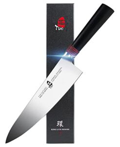 TUO Chef Knife 8 inch Kitchen Knife Cooking Knife Chef’s Knife Pro Japanese Gyuto Knife for Vegetable Fruit and Meat, AUS-8 High Carbon Stainless Steel with Ergonomic Handle Gift Box, Ring Lite Series