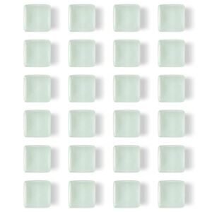 24 Pcs Glass Strong Refrigerator Magnets, White Fridge Magnets Whiteboard Magnets Glass Fridge Magnets for Office Cabinets Square Fridge Stickers Home Kitchen Decor (White)
