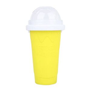 WEMUR Slushy Maker Cup, Quick Frozen Magic Cup, Double Layers Slushie Cup, DIY Home Made Squeeze Icy Cup, Fasting Cooling Make And Serve Slushy Cup For Milk Shake, Smoothies, Slushies. (Yellow)