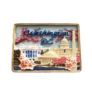 Washington DC USA 3D Refrigerator Magnet Souvenirs Handmade Resin Magnetic Stickers Home Kitchen Decoration,Washington Fridge Magnet Collection Gift