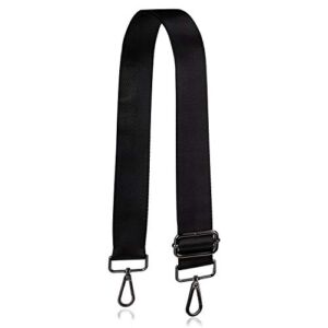 Allzedream Wide Purse Strap Replacement Crossbody Shoulder Bag Adjustable (Black)