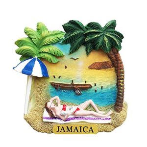 Jamaica 3D Seaside Refrigerator Magnet Souvenirs Handmade Resin Magnetic Stickers Home Kitchen Decoration,Jamaica Fridge Magnet Collection Gift
