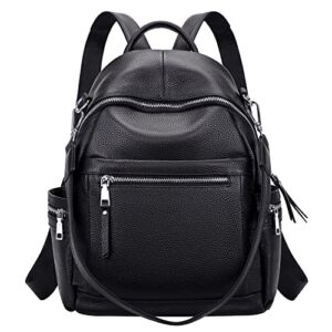 ALTOSY Leather Backpack for Women Convertible Backpack Purse Fashion Shoulder Bag (S105 Black)