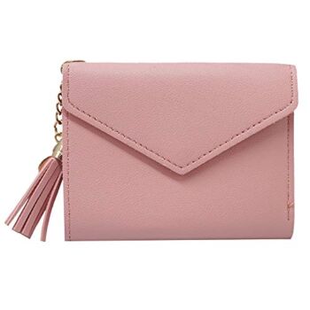 Small Wallet for Women，Ultra Slim Pu Leather Credit Card Holder Clutch Wallets for Women(pink) | The Storepaperoomates Retail Market - Fast Affordable Shopping