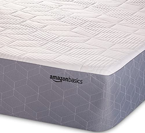 Amazon Basics Cooling Gel-Infused, Medium-Firm Memory Foam Mattress, CertiPUR-US Certified – Queen Size, 10 Inch (White/Gray) | The Storepaperoomates Retail Market - Fast Affordable Shopping