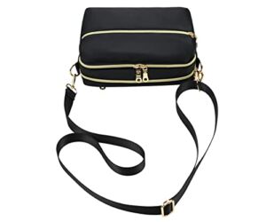 YANAIER Functional Multi Pocket Crossbody Bag for Women Stylish Ladies Shoulder Messenger Bags Purse Black B-Large