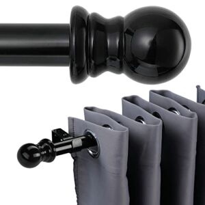 HOME COMPOSER Curtain Rod, Black Curtain Rods for Windows 48 to 84 inches, 1″ Diameter Decorative Adjustable Curtain Rod with Brackets for Room Divider, Bedroom, Living room, Kitchen, Bathroom