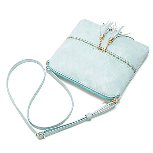 DukeTea Medium Crossbody Bags for Women, Tassel Crossover Purse for Teen Girls Handbag Gift Sky Blue | The Storepaperoomates Retail Market - Fast Affordable Shopping