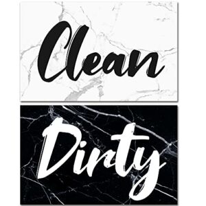 TWIN HOUSE Imitation Marble Clean Dirty Reversible Dishwasher Magnet, Double Sided Strong Kitchen Flip Indicator, Rustic Farmhouse Kitchen Refrigerator Dishwasher Decor